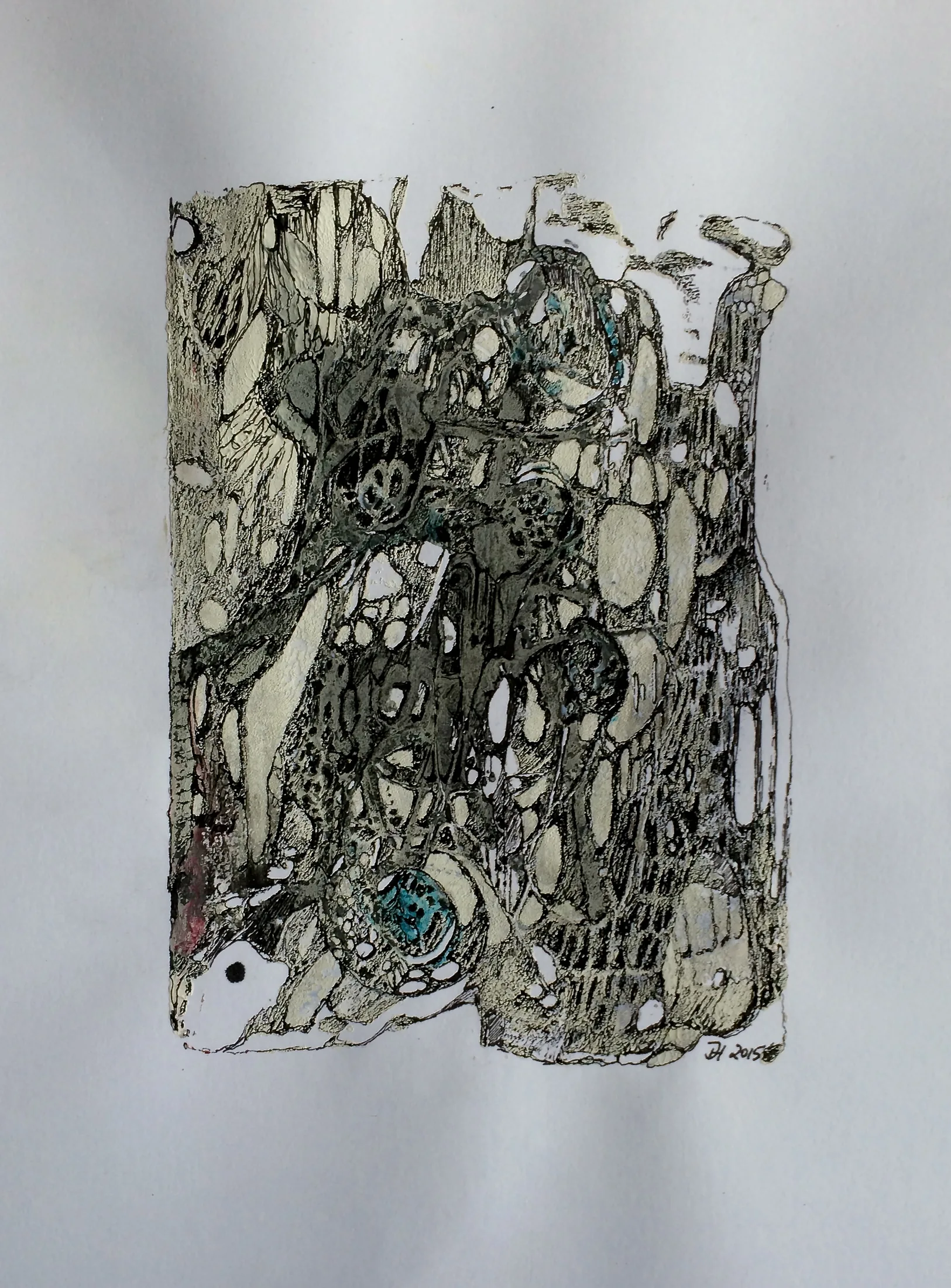unterirdisch,acryl,tusche  auf papier ,din a 4 ,2015